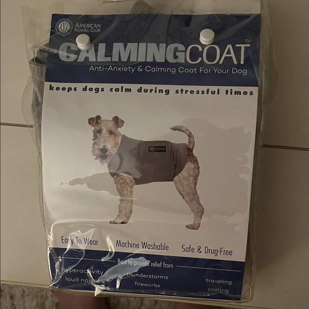 American Kennel Club Gray Calming Coat for Dogs- Large